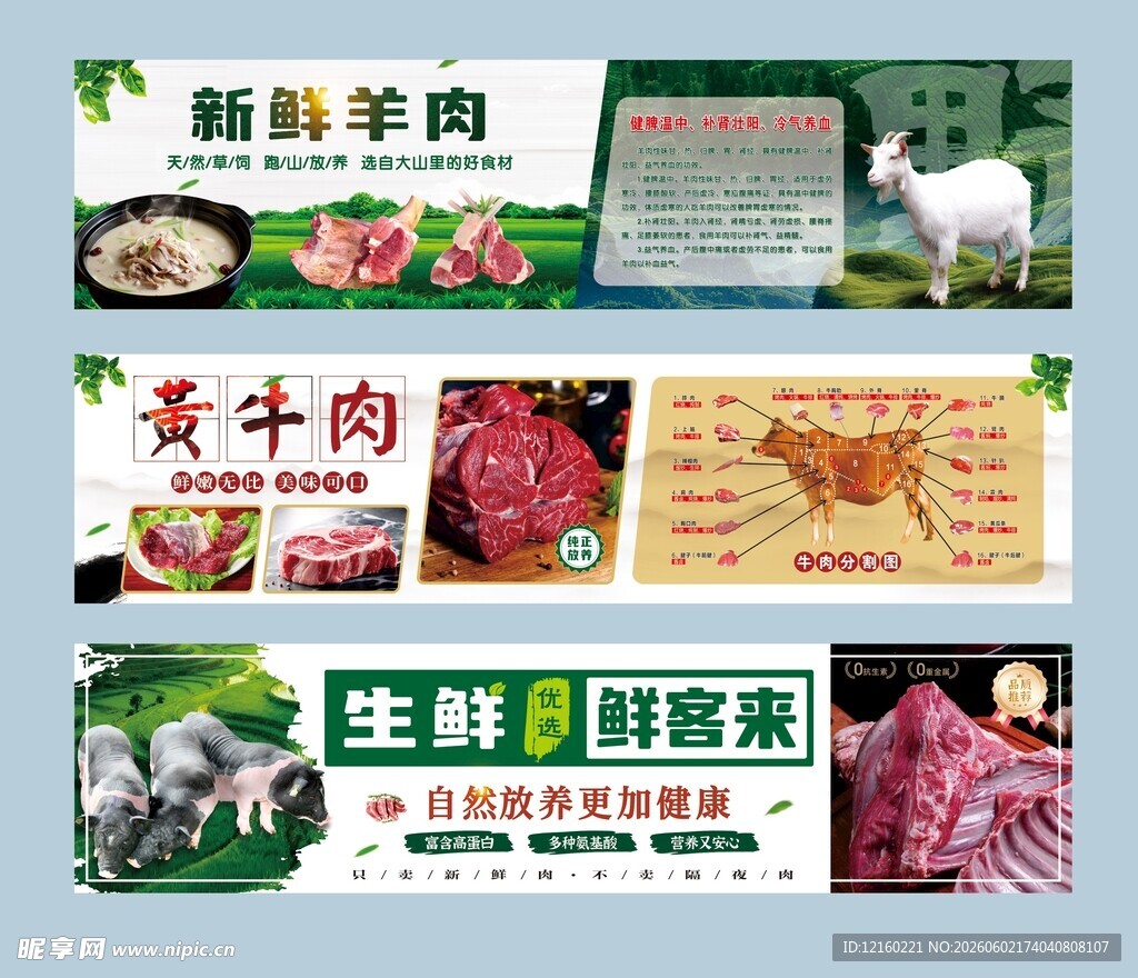 新鲜肉类生鲜灯箱