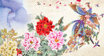百鸟朝凤 富贵花国色天香花鸟图