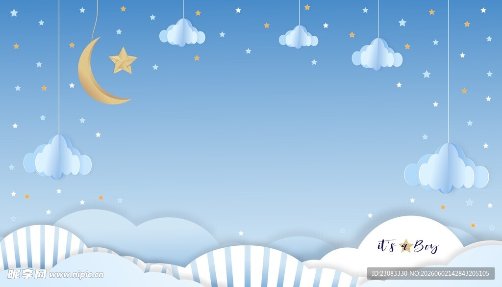 童趣夜空背景