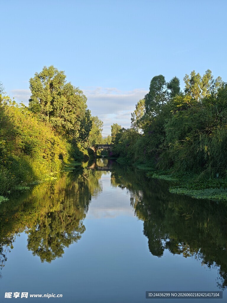宁静河畔的自然美景