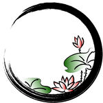 水墨荷花圆环图案
