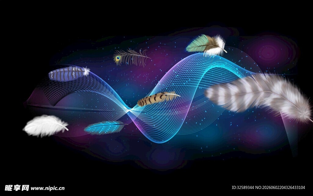 梦幻科技感的灵动线条画面