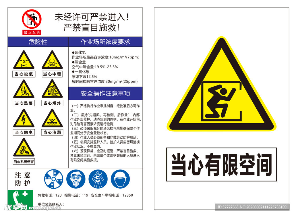 有限空间安全警示标识