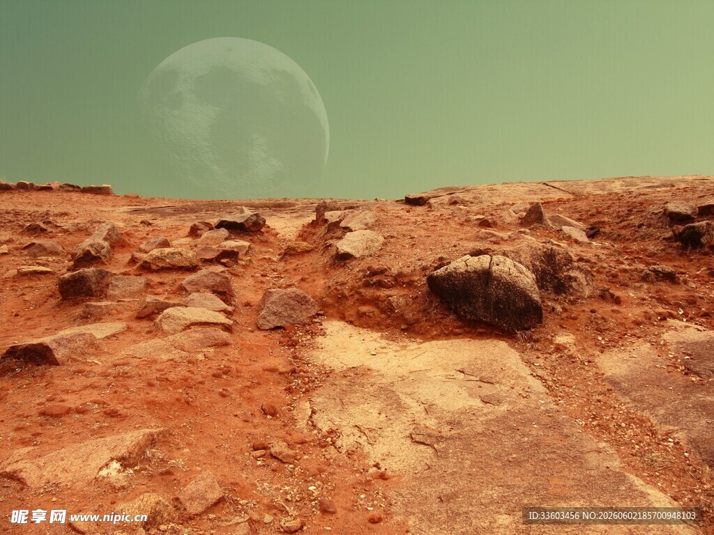 火星地貌与天际明月