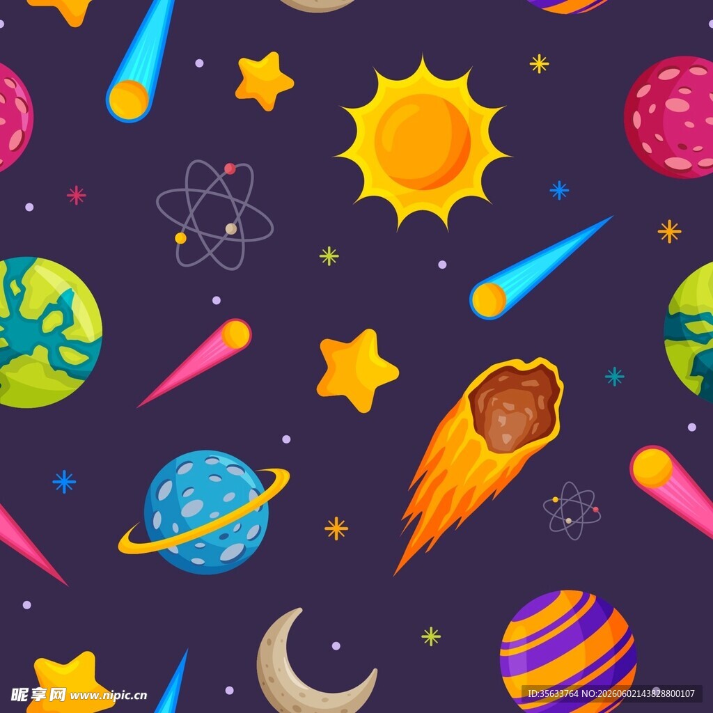 太空卡通贴图