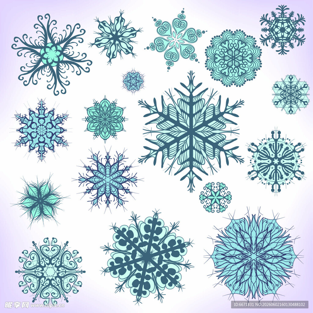 多彩雪花图案集合