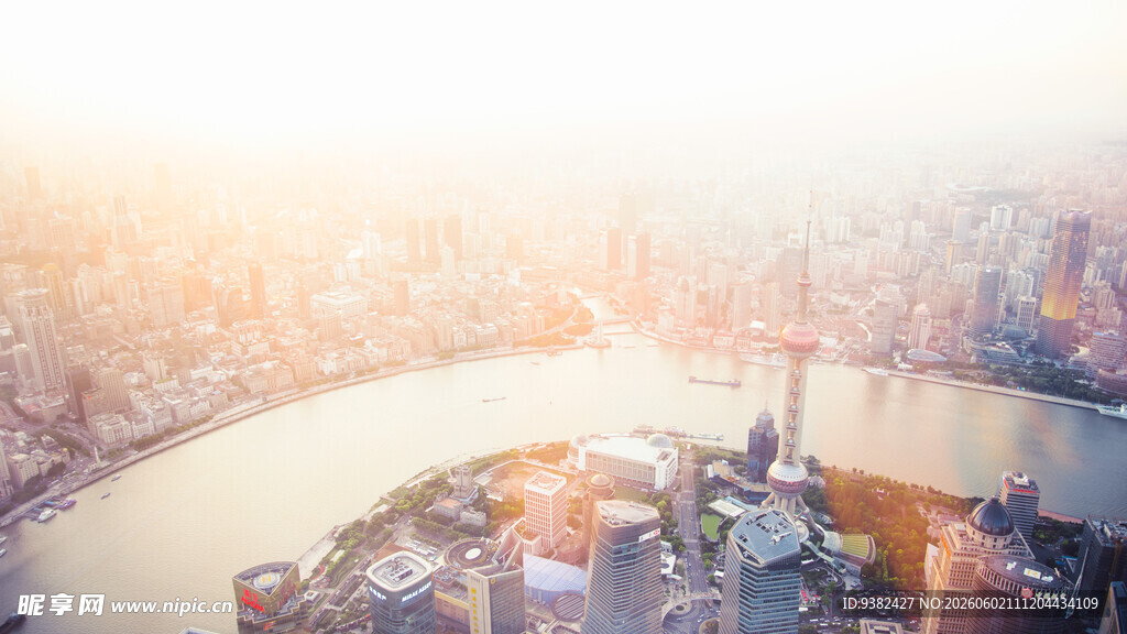 上海城市天际线俯瞰美景