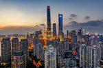 上海城市天际线璀璨夜景