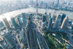 上海城市天际线俯瞰景观