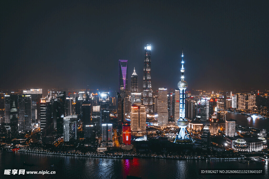 上海璀璨夜景俯瞰图