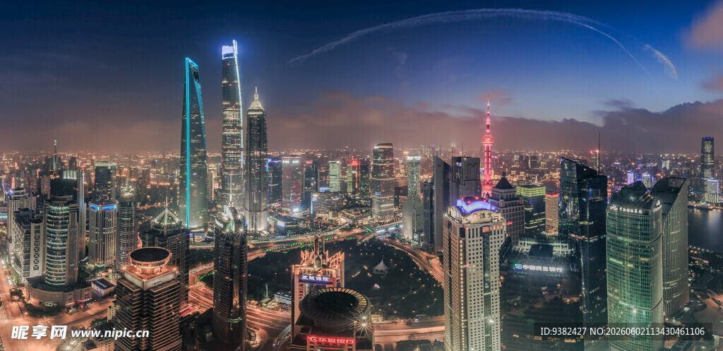 上海璀璨夜景城市风光