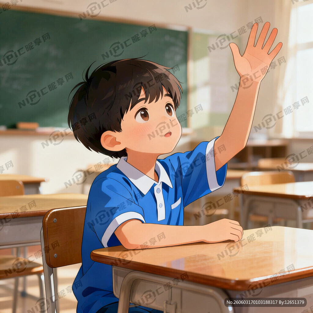 小朋举手回答问题