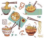 拉面插画