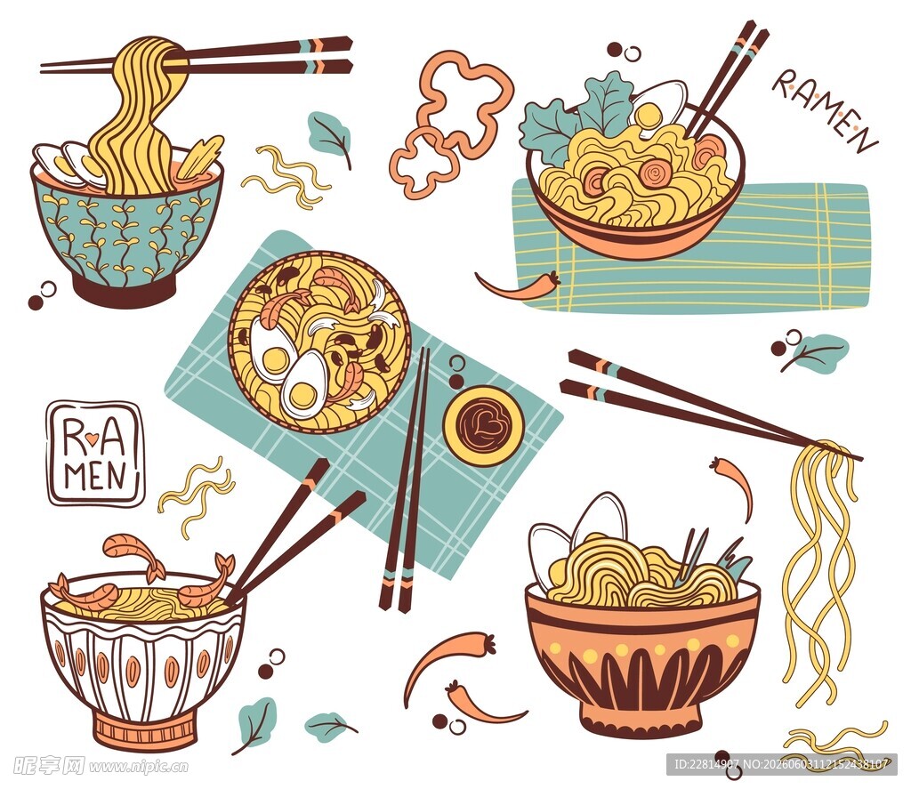拉面插画
