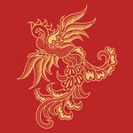 红底凤凰纹样