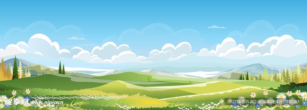 草原风景插画