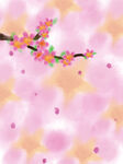粉色梦幻樱花枝背景图