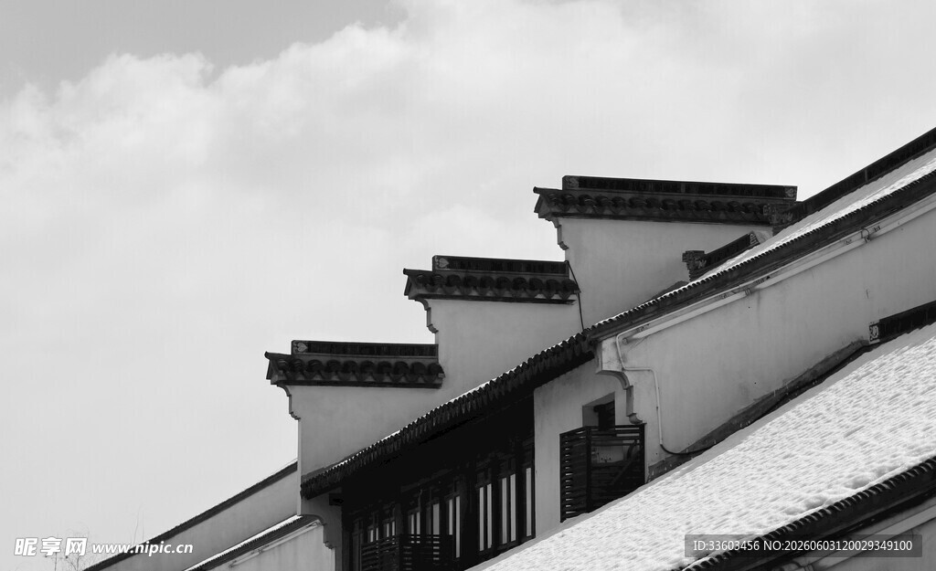 中式古建筑屋顶景致