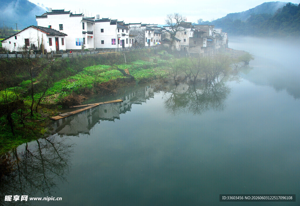 水墨江南水乡河畔美景