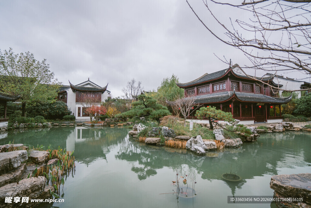 江南古典园林水景风光