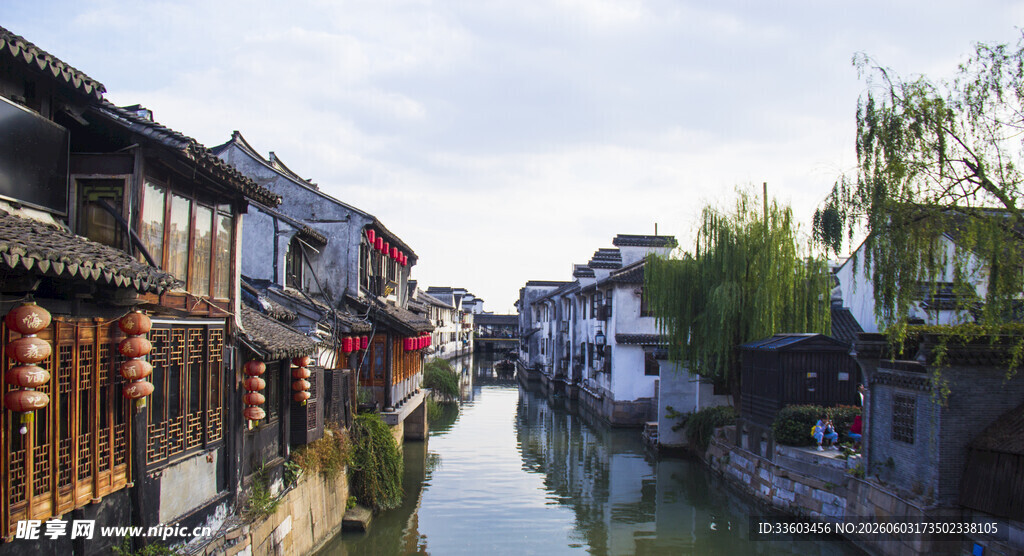 江南水乡古巷小河美景
