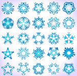 蓝色雪花图案集合