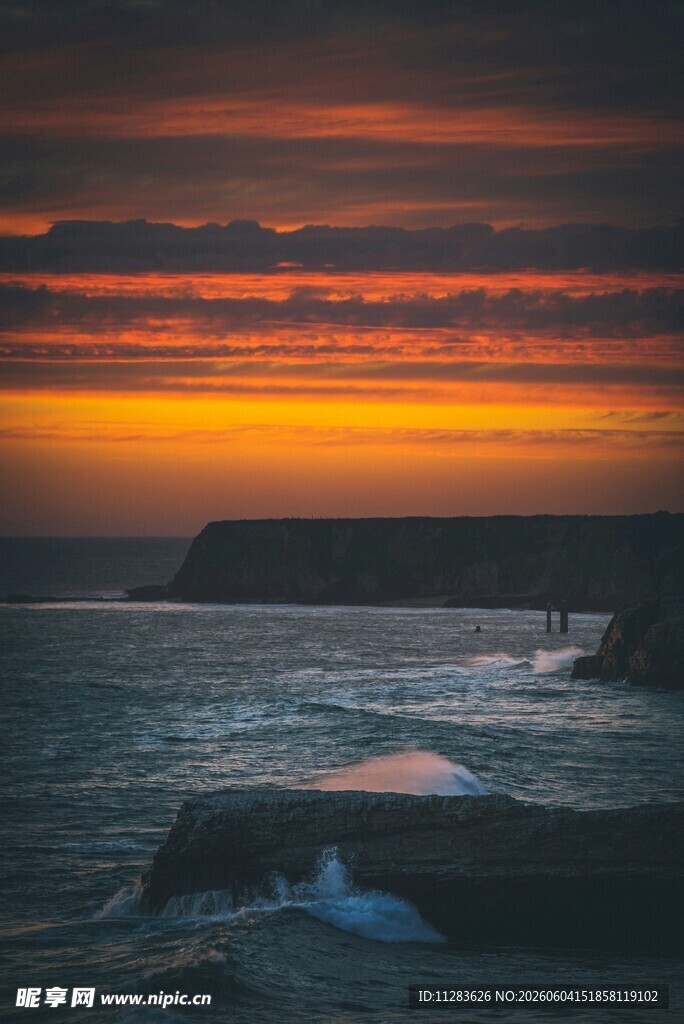 海边壮丽日落美景