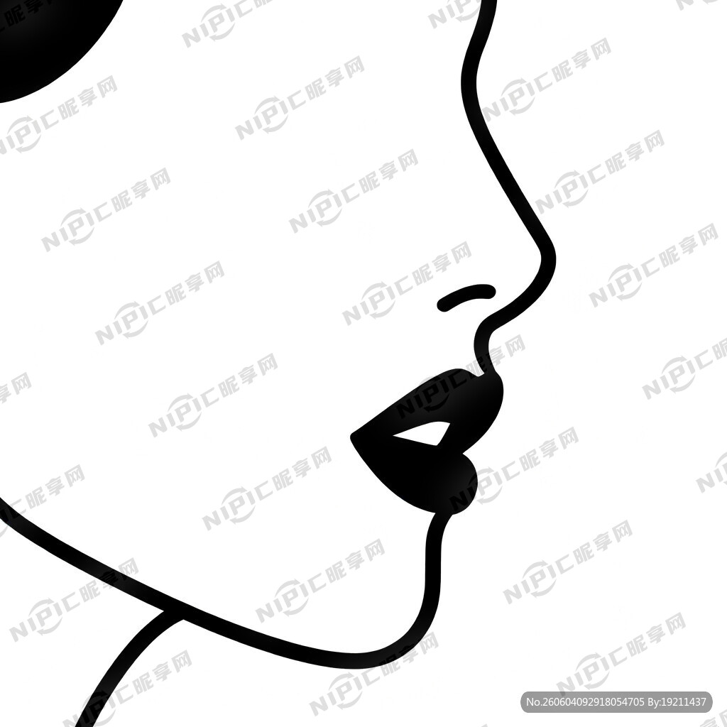 生成一张极简的人物侧脸轮廓