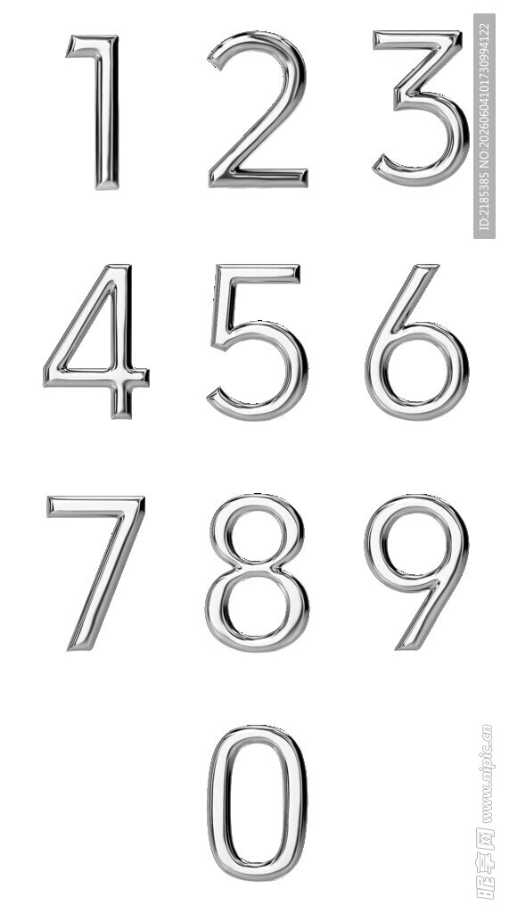银色立体倒计时数字