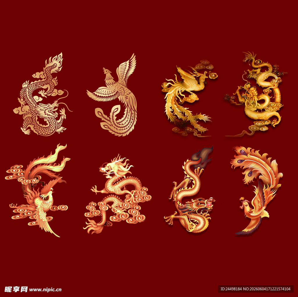 中式婚礼龙凤素材