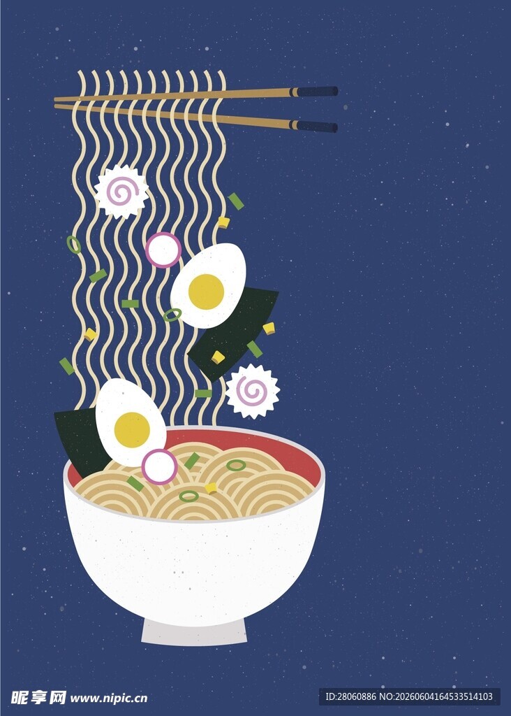 日式拉面插画