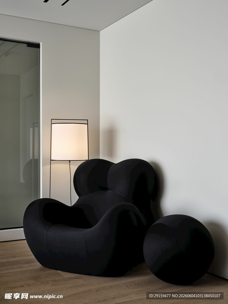现代简约风黑色创意沙发