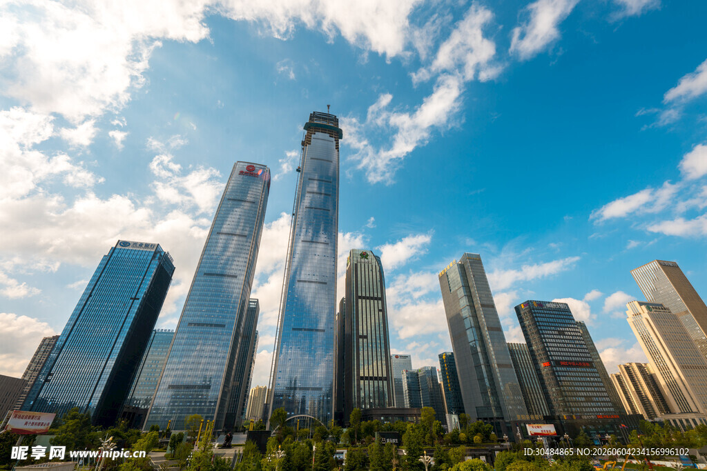 都市摩天大楼天际线景观