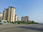 城市道路旁的高楼景观