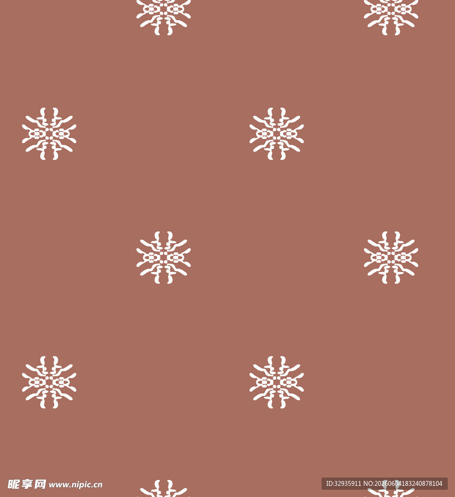 棕色底雪花简约图案