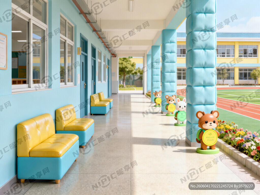 左边是3个教室 走廊通往操场