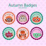 秋季卡通徽章图案设计
