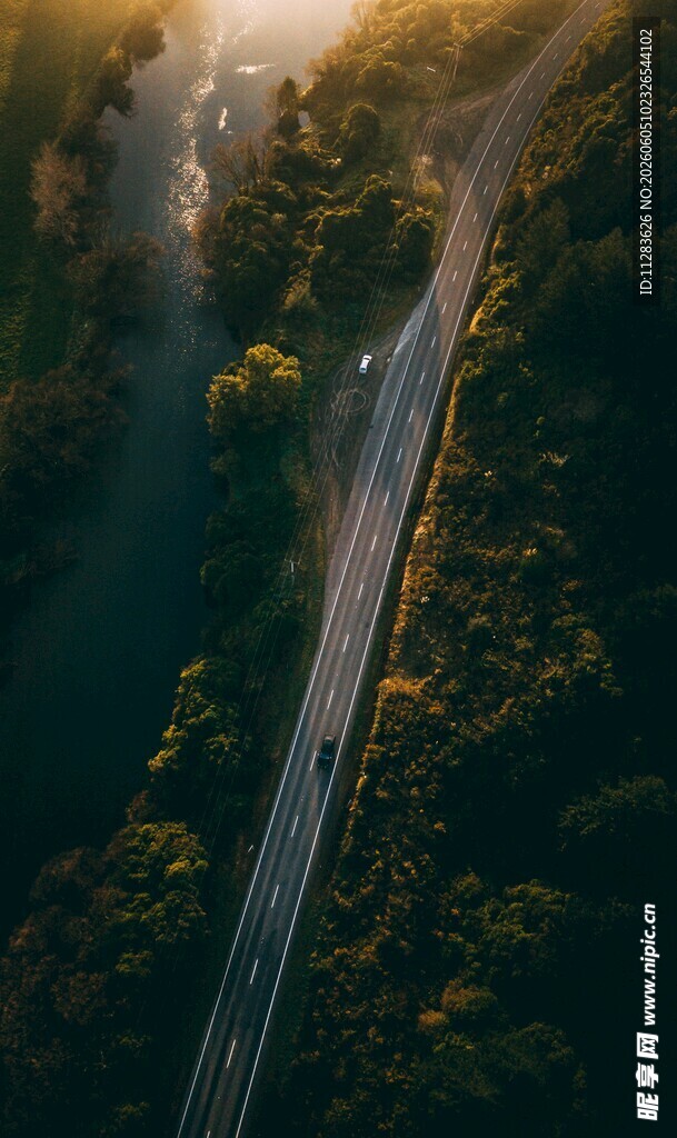 秋日林间公路