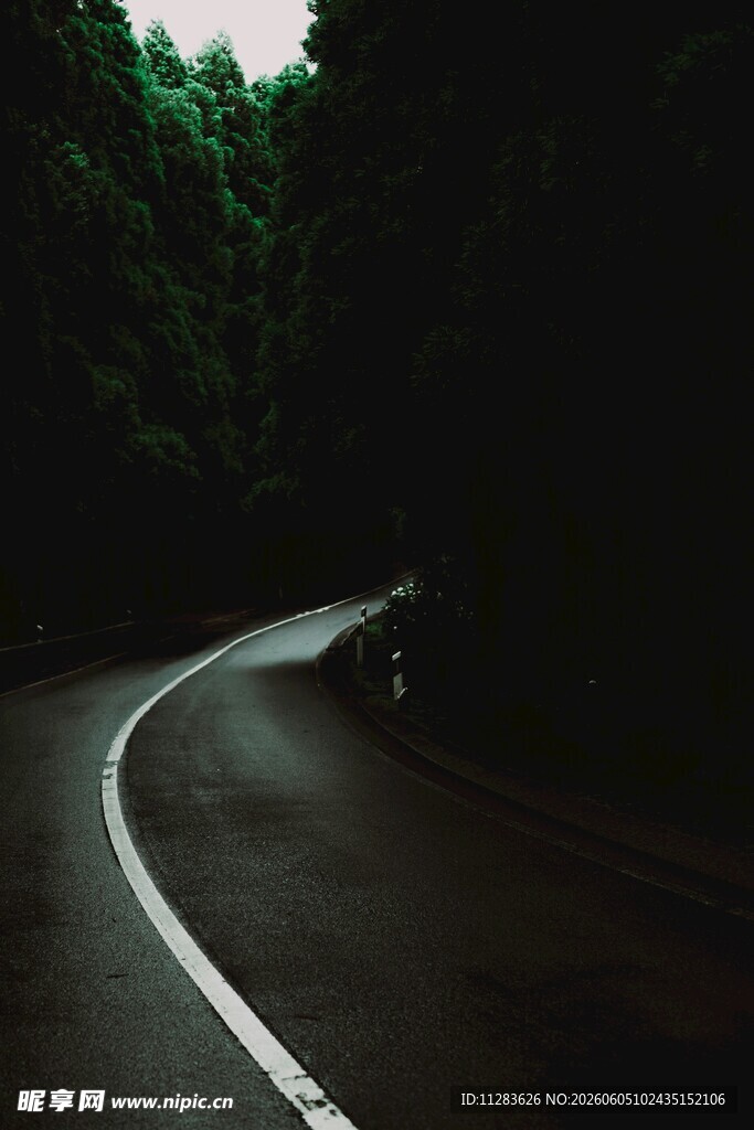 蜿蜒夜路隐于