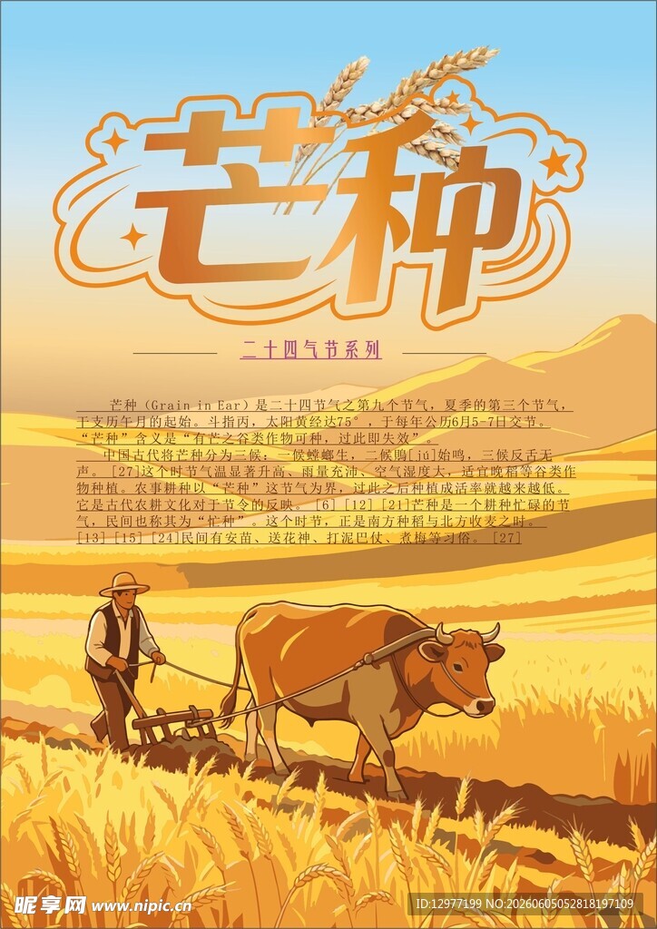 芒种时节的田园农耕景象