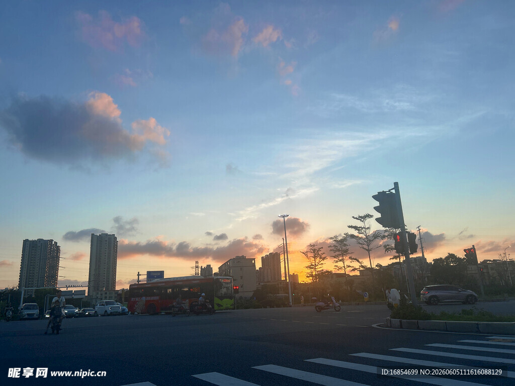 城市  日落美景
