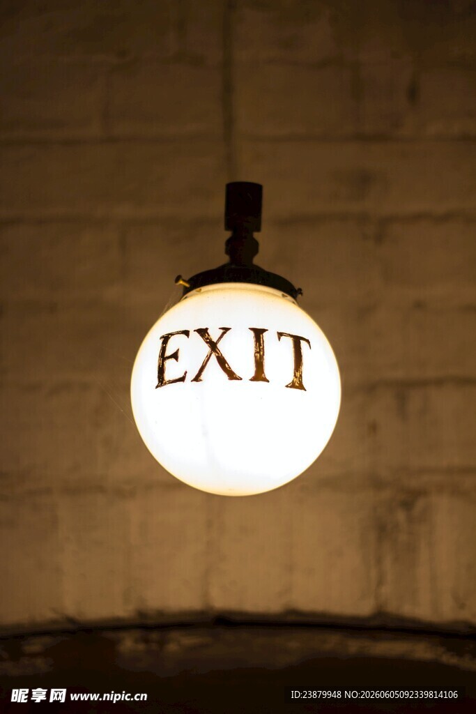 圆形发光EXIT指示牌