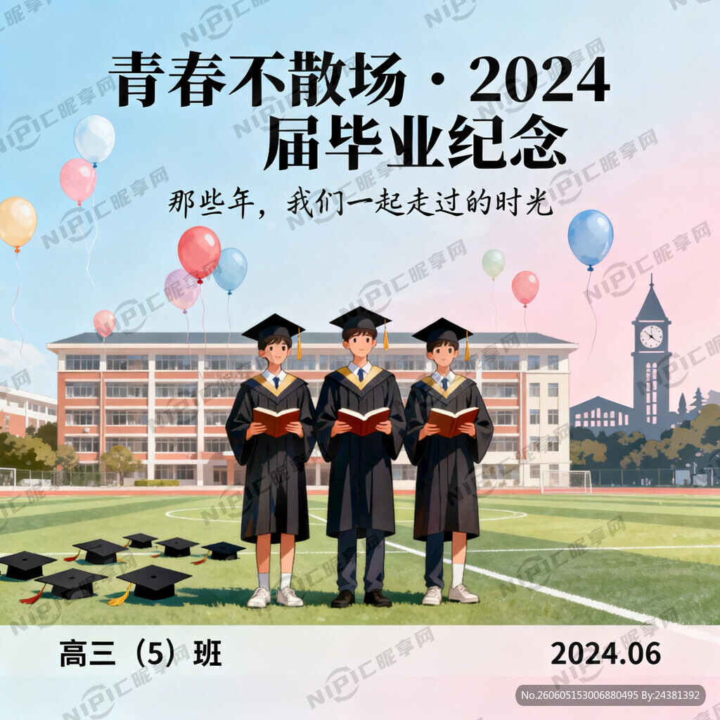 做一张毕业季海报：竖版3:4