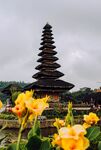 巴厘岛神庙与明艳花卉