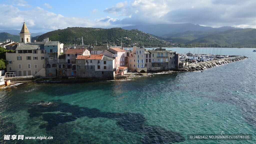 海滨小镇美丽海景风光