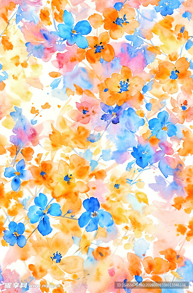 缤纷花卉图案背景