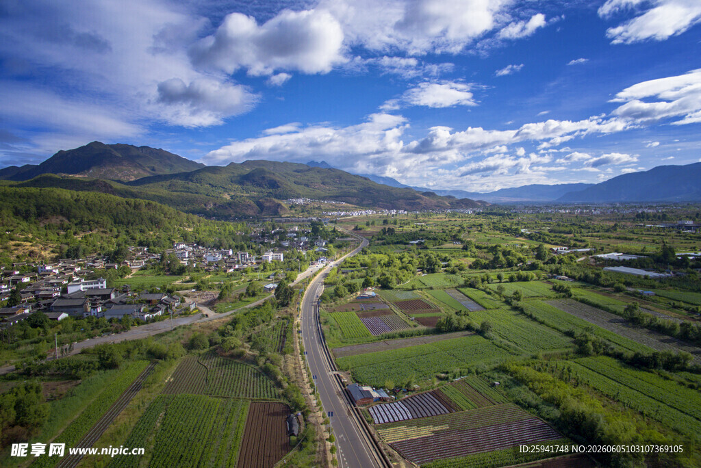 田园乡村风光俯瞰美景