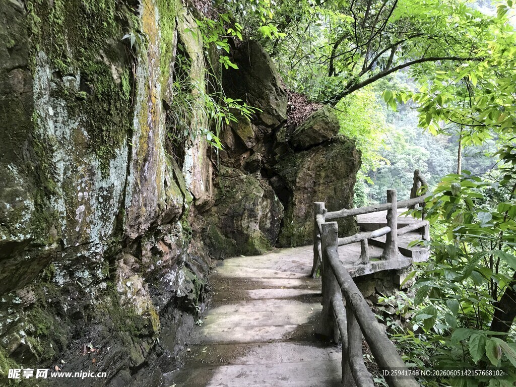 山间幽径漫步自然美景