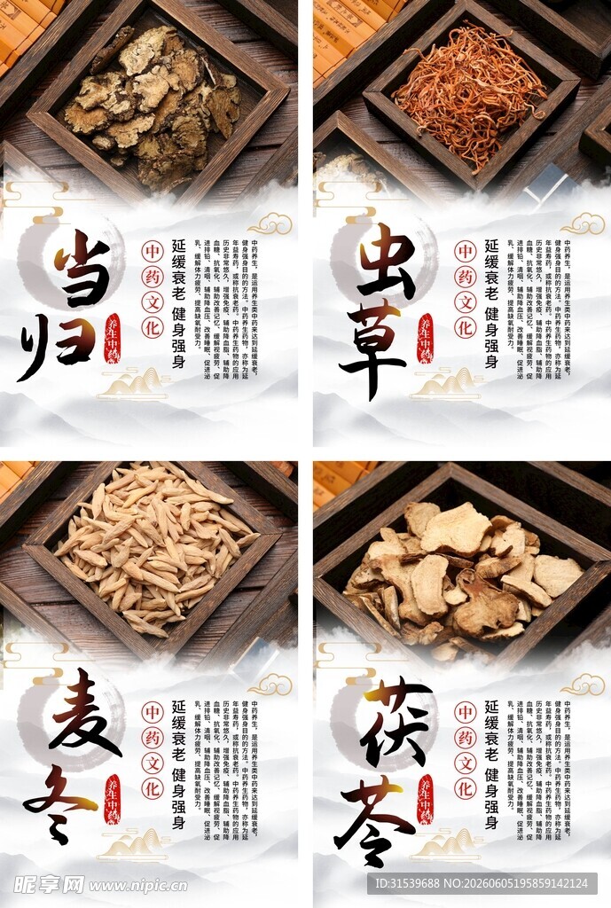 中医中药药材宣传系列海报