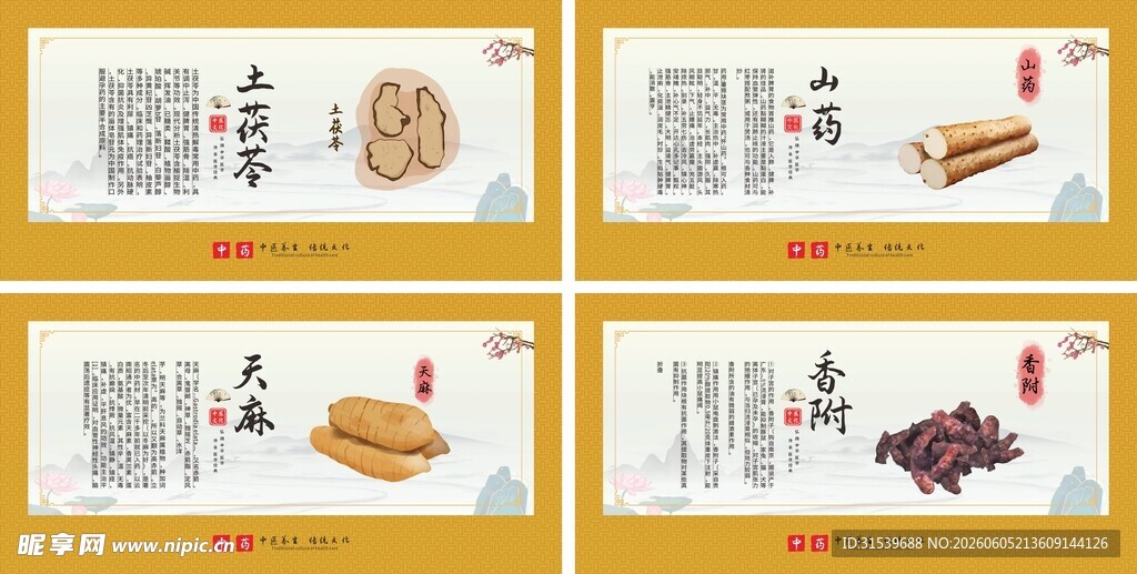 漂亮中医中药药材宣传系列海报